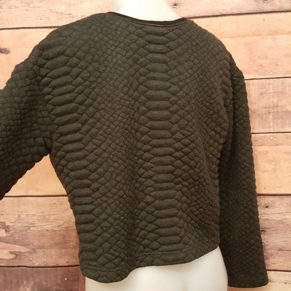 TEXTURED crop top textured shirt charcoal - Picture 4 of 6